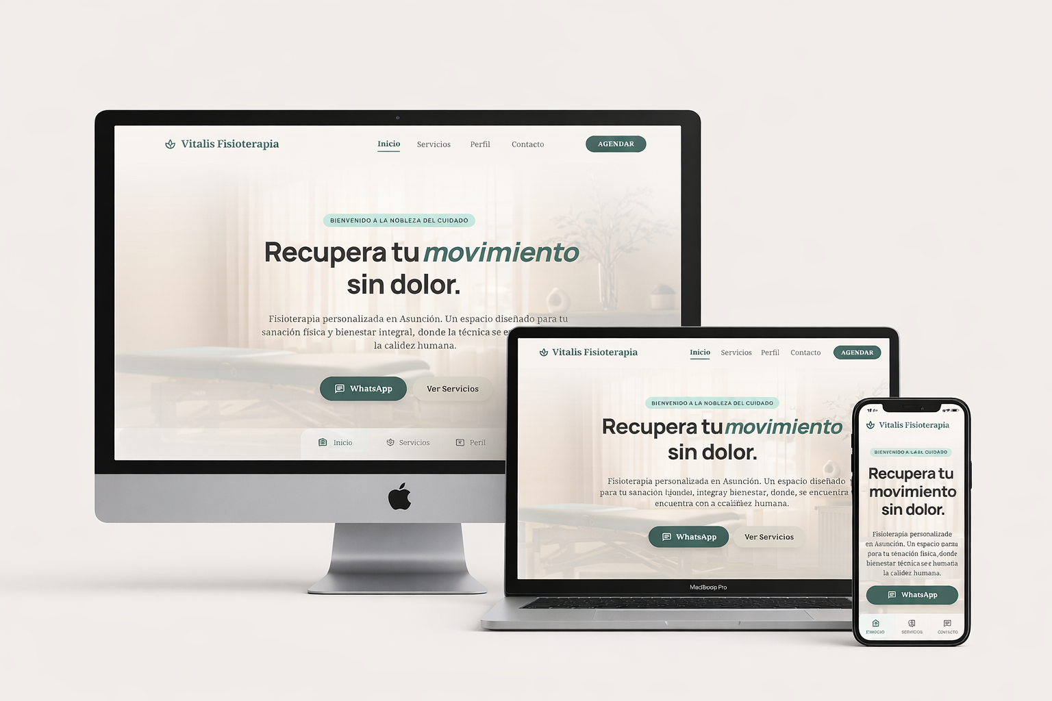 Mockup de Vitalis Fisioterapia